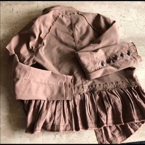 Free People military ruffle jacket small